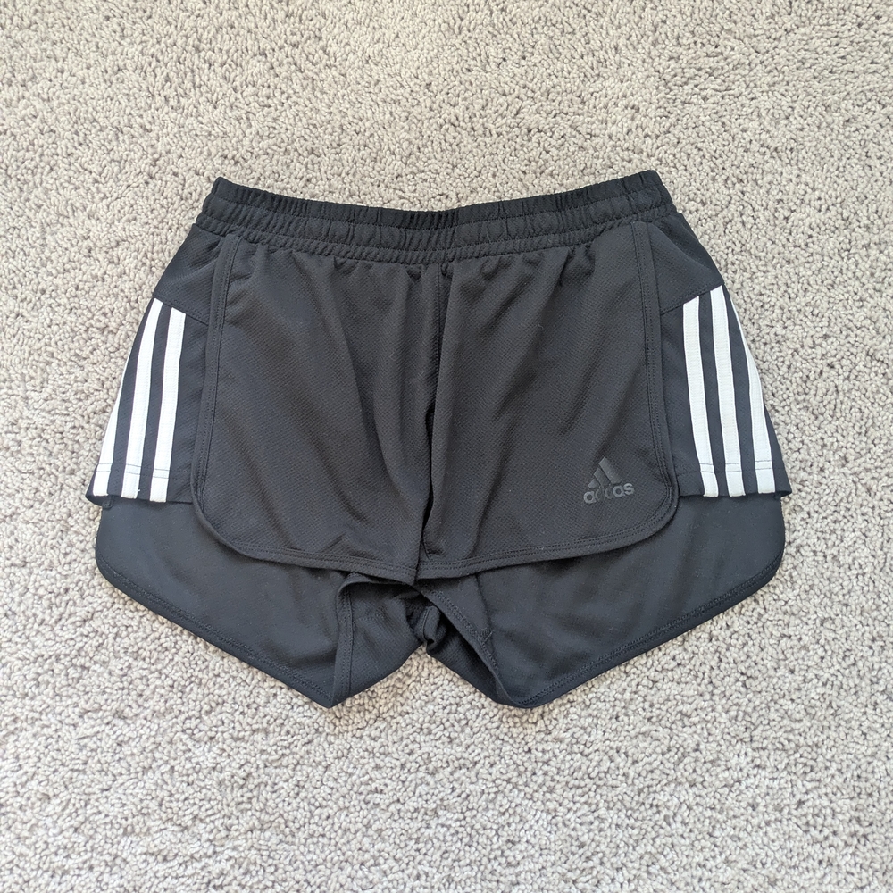 Adidas Women's Black and White Athletic Shorts